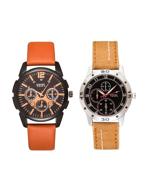 vespl analogue black dial men's watches - combo 1001-1002 - 13440091 - Very Small Image - 1