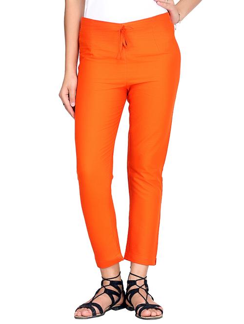 orange cotton cigarette pants - 13441575 - Very Small Image - 1