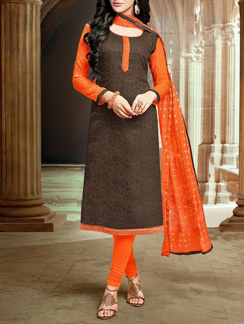 appabrown cotton blend dress material - 13444415 - Very Small Image - 1