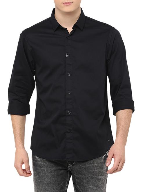 black cotton casual shirt - 13445946 - Very Small Image - 1