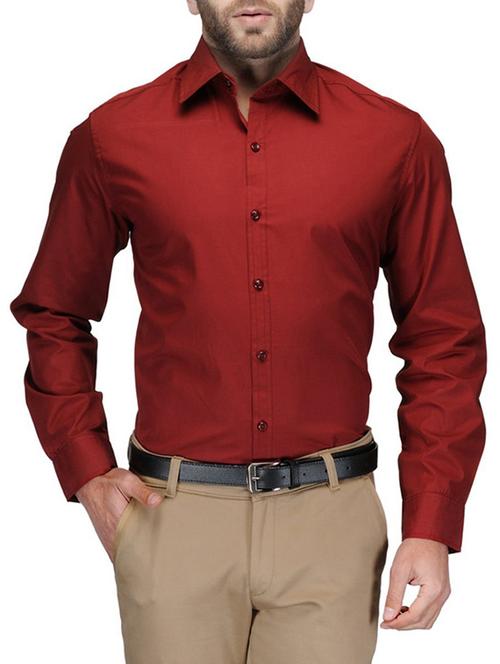red cotton formal shirt - 13446392 - Very Small Image - 1