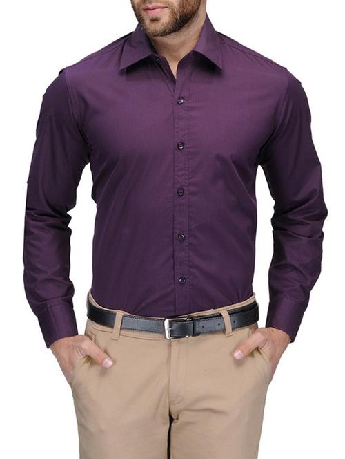 purple cotton formal shirt - 13446395 - Very Small Image - 1