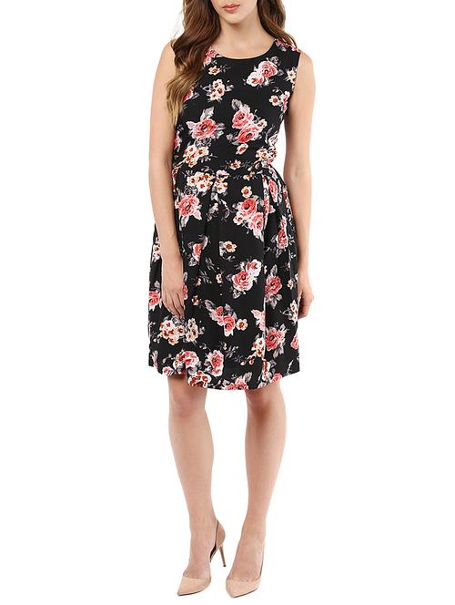 floral pleated fit & flare dress - 13447228 - Very Small Image - 1