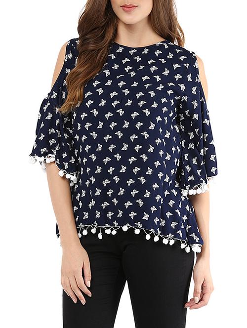 pom pom lace cut out detail top - 13447241 - Very Small Image - 1