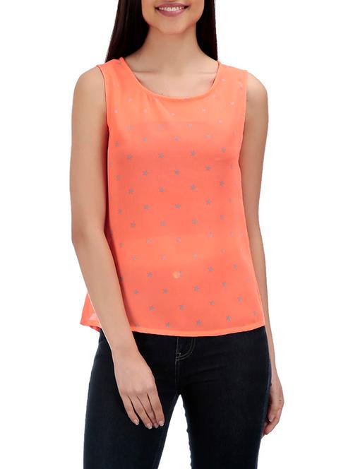 orange polycrepe regular top - 13447541 - Very Small Image - 1