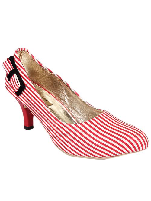 red faux leather slip on pumps - 13448021 - Very Small Image - 1