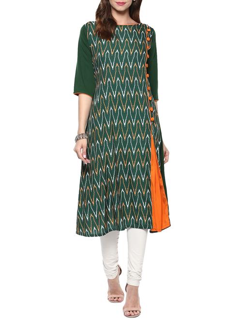 chevron print a-line kurta - 13448051 - Very Small Image - 1