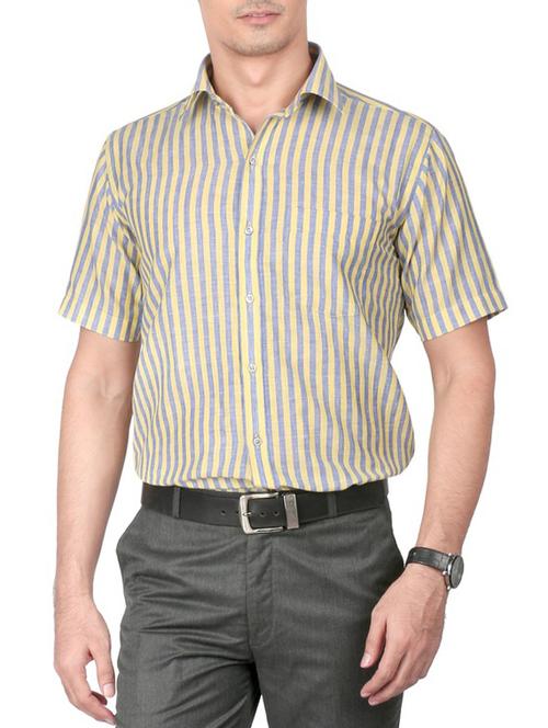 yellow cotton formal shirt - 13449945 - Very Small Image - 1