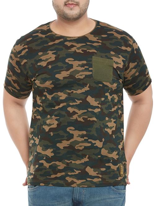 green cotton camouflage t-shirt - 13450701 - Very Small Image - 1