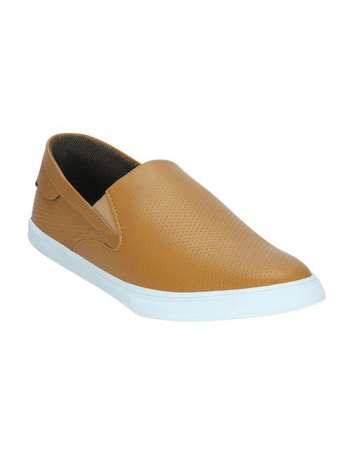 tan leatherette slip on shoe - 13451209 - Very Small Image - 1