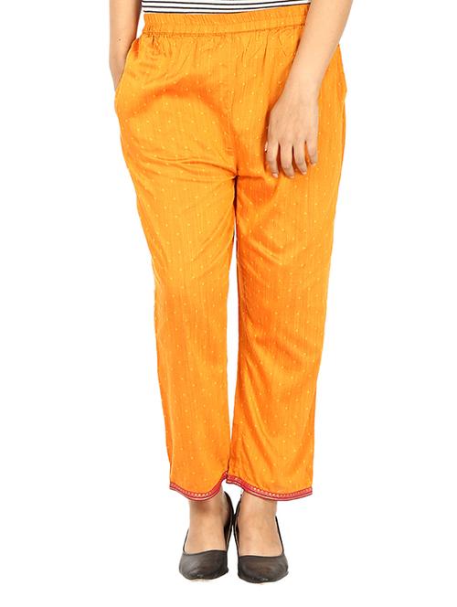 yellow viscose cigarette trouser - 13451714 - Very Small Image - 1
