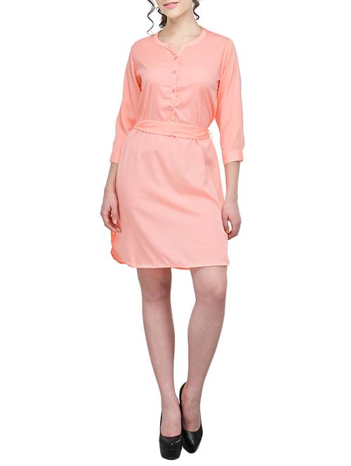 orange belted dress - 13452444 - Very Small Image - 1