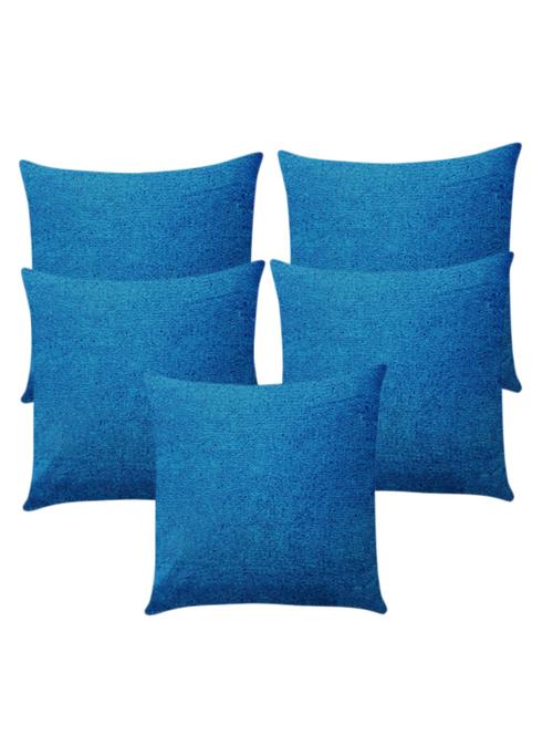 first row blue set of 5 cotton cushion cover - 13454175 - Very Small Image - 1