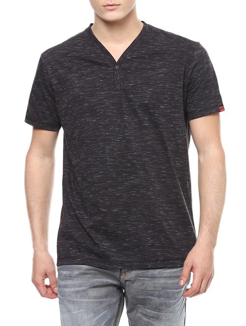 black melange cotton t-shirt - 13454934 - Very Small Image - 1