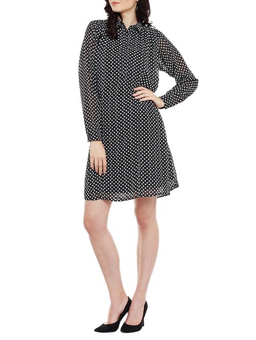 black printed belted dress - 13458779 - Very Small Image - 1