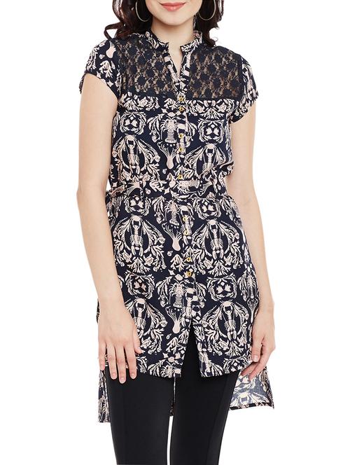 black viscose asymmetrical tunic - 13458835 - Very Small Image - 1