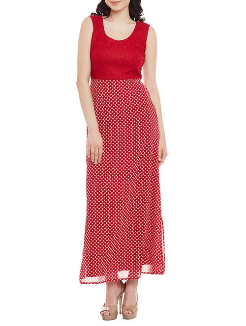 red georgette dress - 13458840 - Very Small Image - 1