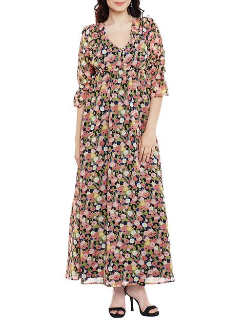 peach printed maxi dress - 13458846 - Very Small Image - 1