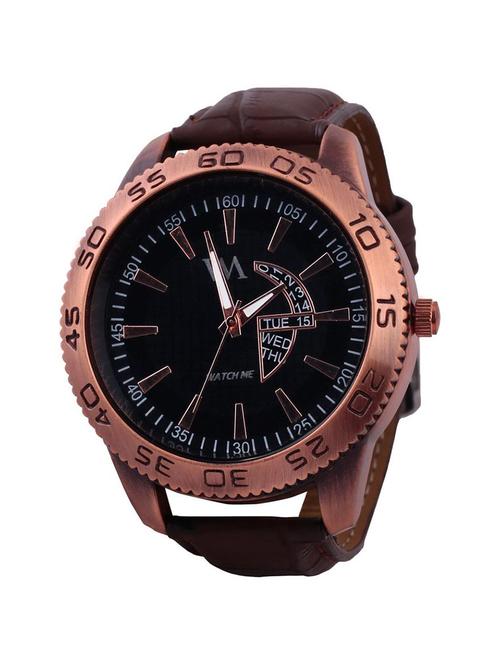 watch me black brown leather watch for men watch meal-031-b - 13459286 - Very Small Image - 1