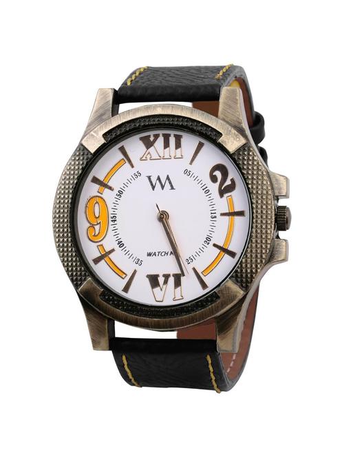 watch me white men genuine leather swiss wrist watch watch me-0063-whitex - 13459336 - Very Small Image - 1