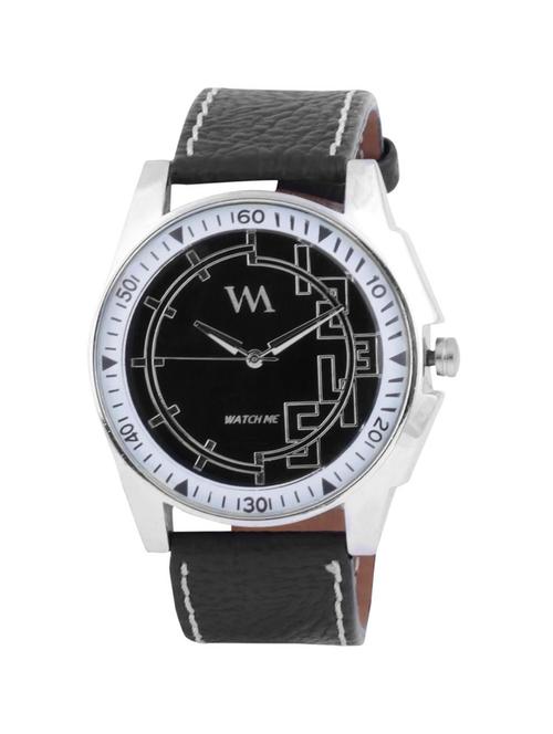 black men genuine leather swiss wrist watch by watch me-064-bkx - 13459349 - Very Small Image - 1