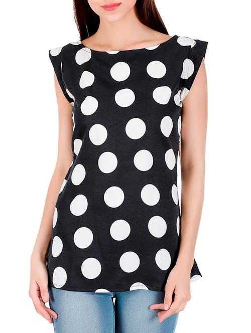 black crepe regular top - 13459551 - Very Small Image - 1