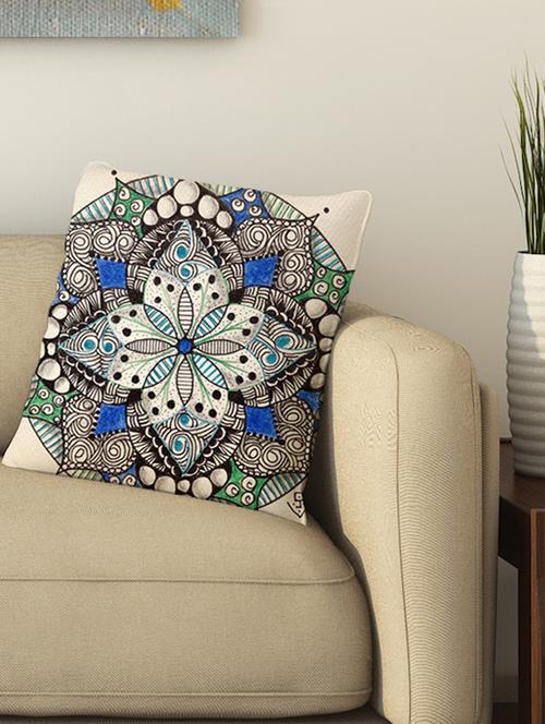 la verve digital printed cotton cushion cover - 13461961 - Very Small Image - 1