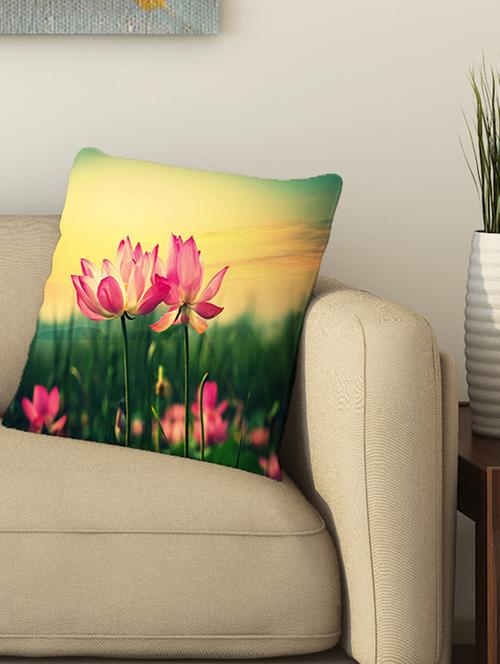 la verve digital printed cotton cushion cover - 13462000 - Very Small Image - 1