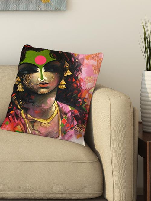 la verve digital printed cotton cushion cover - 13462031 - Very Small Image - 1