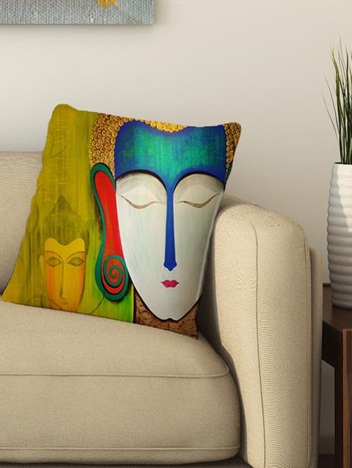 la verve digital printed cotton cushion cover - 13462036 - Very Small Image - 1