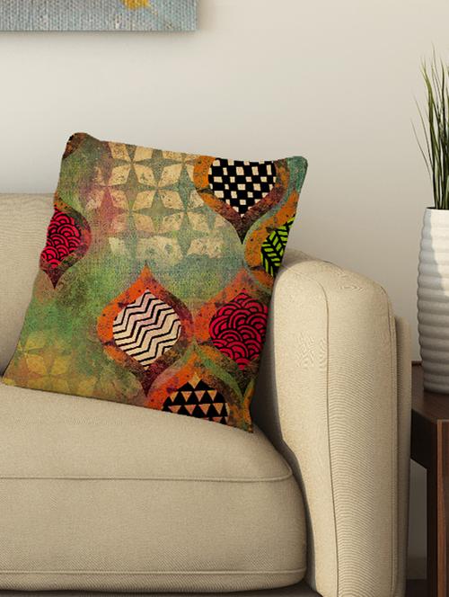 la verve digital printed cotton cushion cover - 13462063 - Very Small Image - 1
