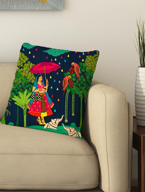 la verve digital printed cotton cushion cover - 13462088 - Very Small Image - 1