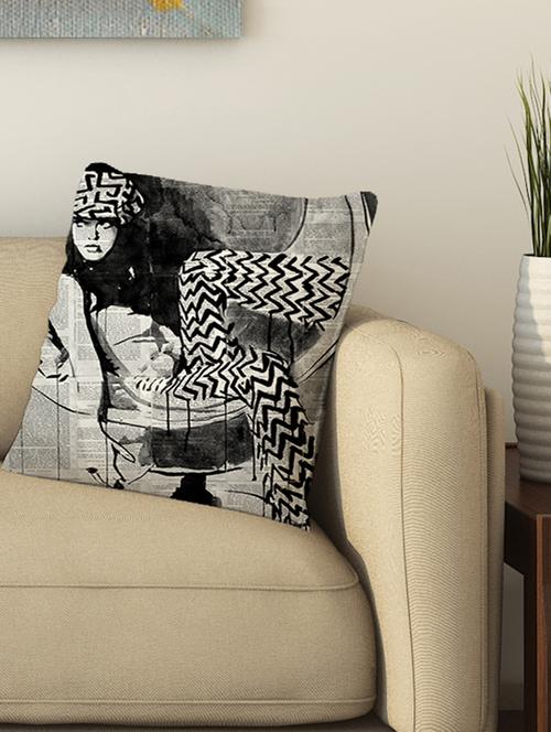 la verve digital printed cotton cushion cover - 13462142 - Very Small Image - 1