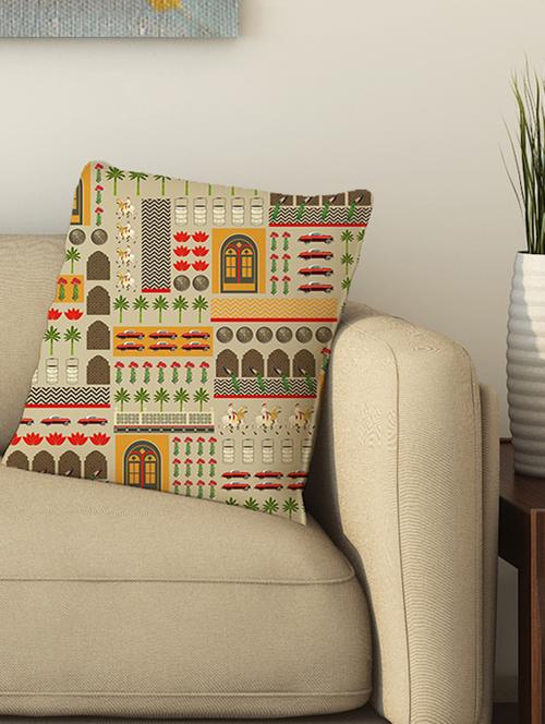 la verve digital printed cotton cushion cover - 13462154 - Very Small Image - 1