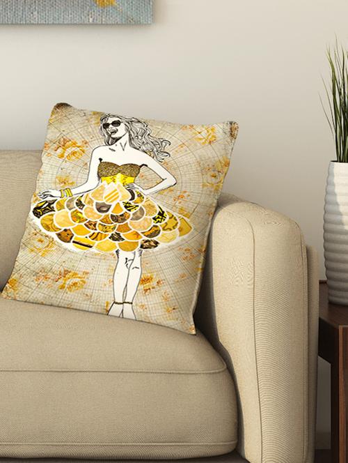 la verve digital printed cotton cushion cover - 13462185 - Very Small Image - 1