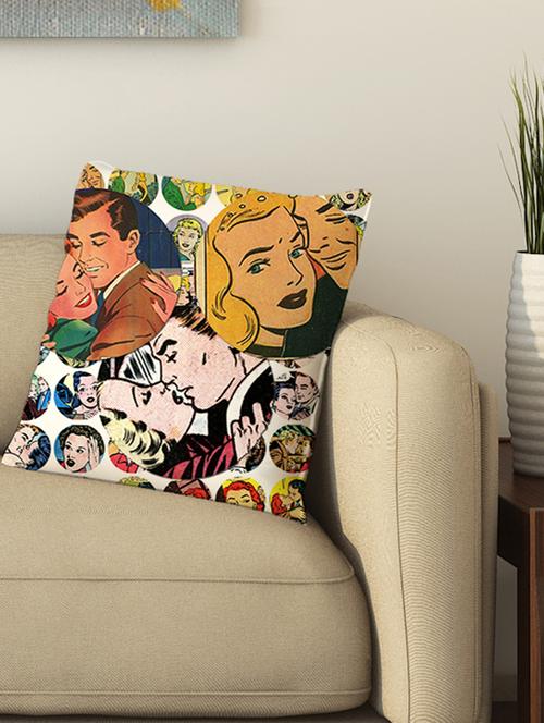 la verve digital printed cotton cushion cover - 13462191 - Very Small Image - 1
