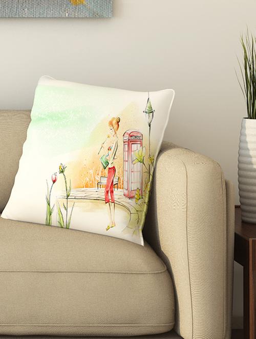 la verve digital printed cotton cushion cover - 13462320 - Very Small Image - 1