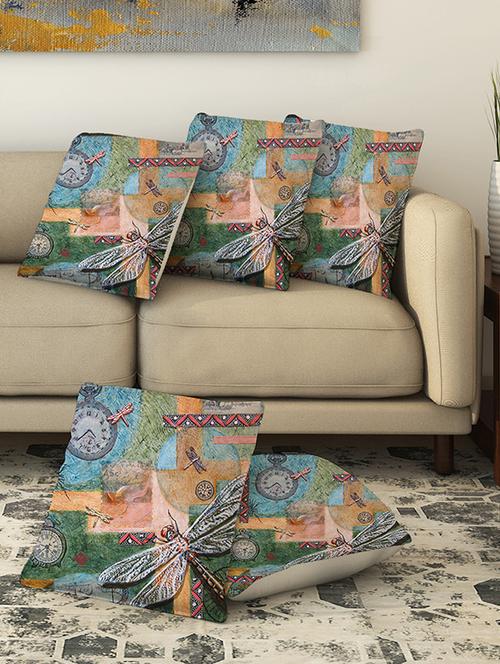 la verve digital printed canvas cushion cover - 13462640 - Very Small Image - 1