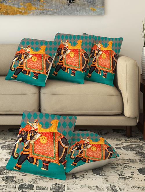 la verve digital printed canvas cushion cover - 13462641 - Very Small Image - 1