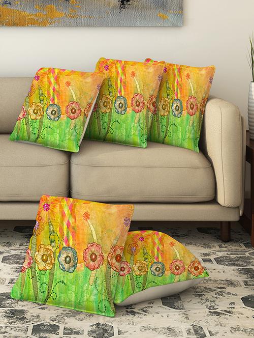 la verve digital printed canvas cushion cover - 13462644 - Very Small Image - 1