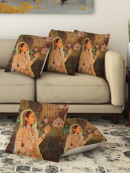 la verve digital printed canvas cushion cover - 13462653 - Very Small Image - 1