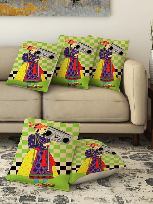 la verve digital printed canvas cushion cover - 13462654 - Very Small Image - 1