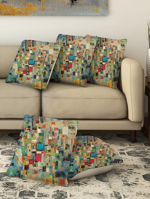 la verve digital printed canvas cushion cover - 13462682 - Very Small Image - 1