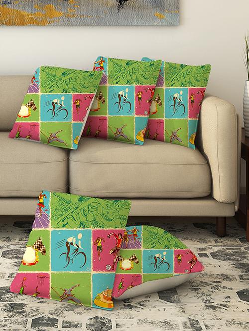 la verve digital printed canvas cushion cover - 13462713 - Very Small Image - 1