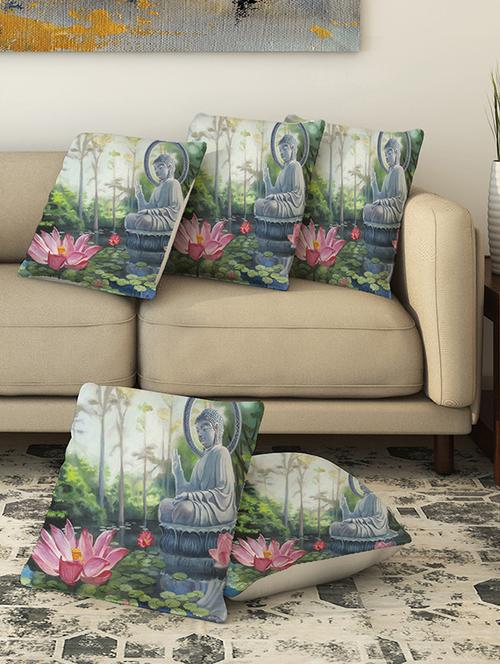 la verve digital printed canvas cushion cover - 13462726 - Very Small Image - 1