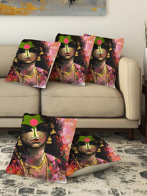 la verve digital printed canvas cushion cover - 13462729 - Very Small Image - 1