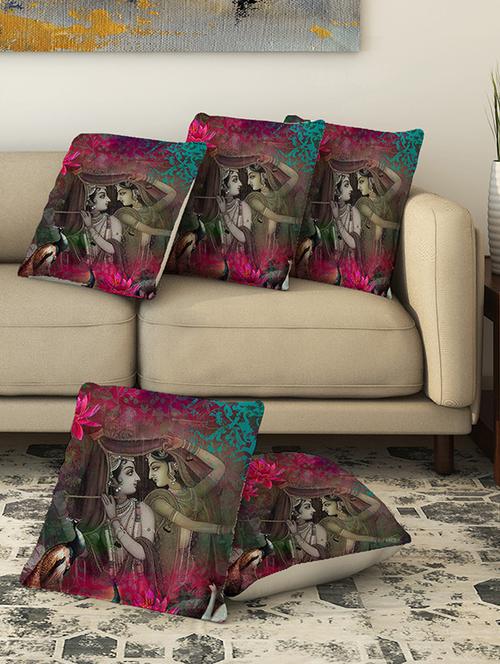 la verve digital printed canvas cushion cover - 13462789 - Very Small Image - 1