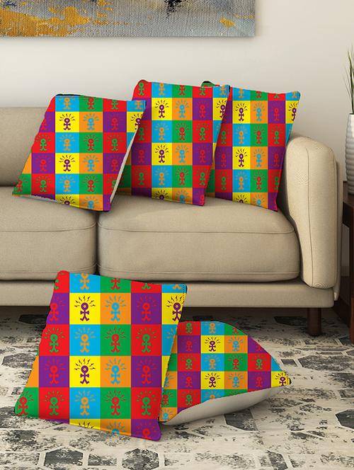 la verve digital printed canvas cushion cover - 13462823 - Very Small Image - 1