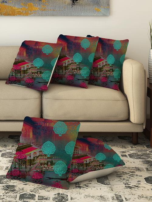 la verve digital printed canvas cushion cover - 13462824 - Very Small Image - 1