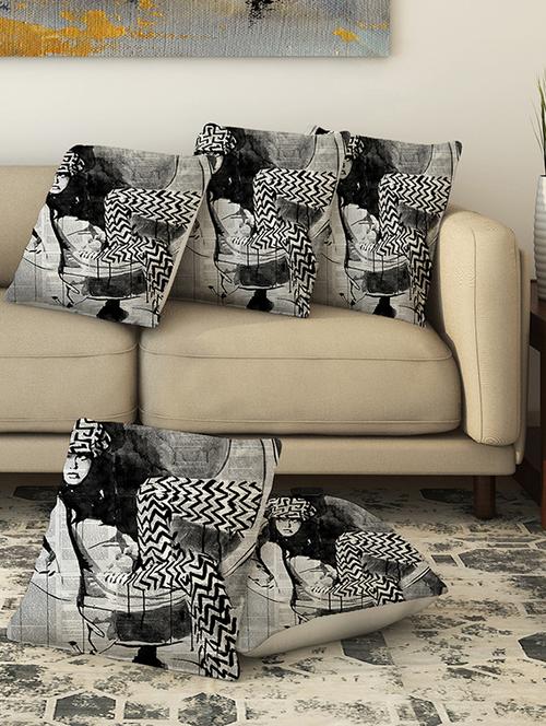 la verve digital printed canvas cushion cover - 13462840 - Very Small Image - 1